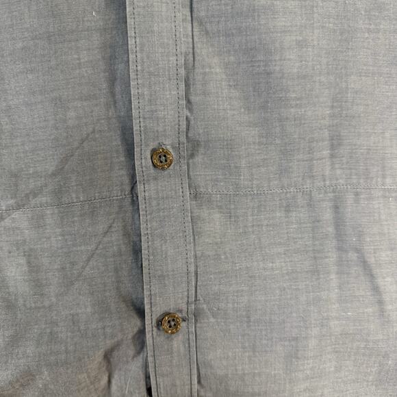 Reef Men’s Casual Button Down Shirt Gray Pocket‎ Accent 100% Cotton L Summer - Picture 6 of 7